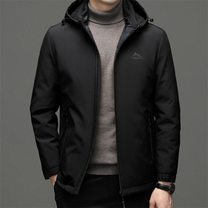 BEYR8859钱塘2020-2冬季厚款连帽百搭中年男士商务羽绒服P200图片