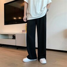 束脚裤子男潮牌ins潮流百搭休闲裤痞帅宽松坠感直筒西裤X348-P35,彩色风衣搭配男图片