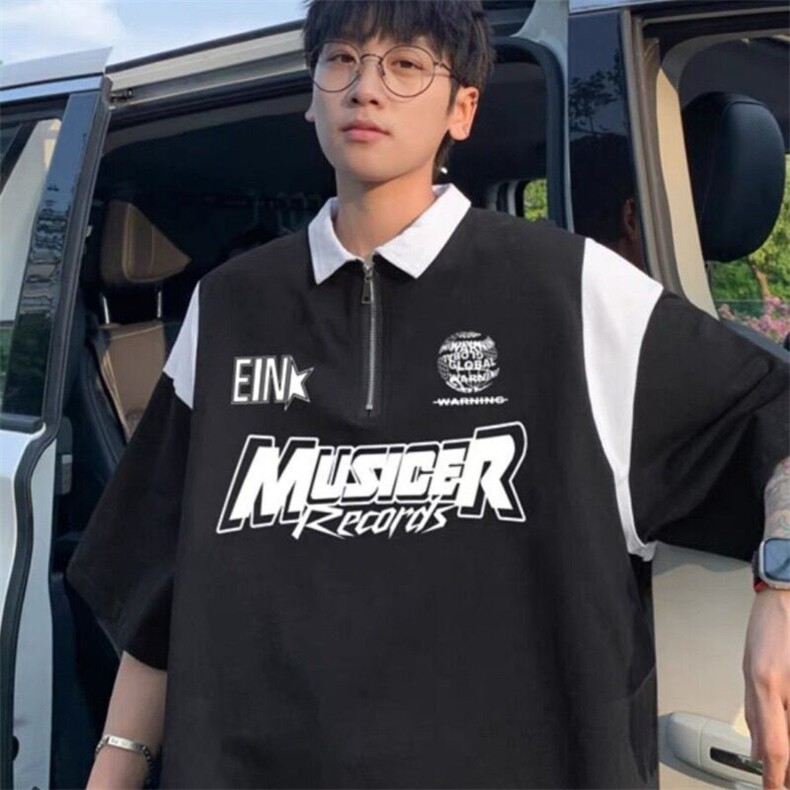 polo衫半拉链卫衣男款春秋季美式潮牌痞帅青少年男装宽松上衣外套,男装针织衫/毛衣,星座506A