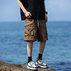 工装短裤男韩版潮流高街帅大口袋2024夏季新款ins五分裤K5177-P37，男装牛仔裤，星座412-2