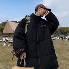 棉衣男韩版潮流高街帅字母刺绣拼色2024冬季ins宽松外套MF073-P81，男装棉衣，星座412-3
