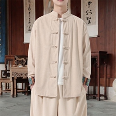 男士衬衫外套灯芯绒夹克盘扣立领风XZ1512-2510-P55，男装夹克，星座1512