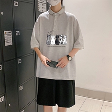 PL57100-P35翻领短袖polo衫男大码胖子半袖t恤男有领保罗衫模特，男装Polo衫，电商A040