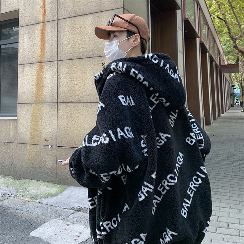 冬季宽松棉衣男外套羊羔毛情侣加绒棉服女棉袄潮M8801P135控168,男装棉衣,电商A078