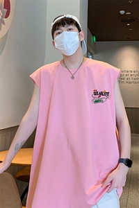 已注册得物直播抖音品质纯棉250克重磅男无袖背心T恤T522P28控39图片
