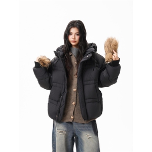 90%绒新标有报告连帽韩版宽松羽绒服上衣Y986/P350 现货图片