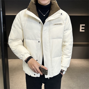 店主风冬季休闲无帽立领纯色休闲高品质羽绒服外套男YR807-P185图片