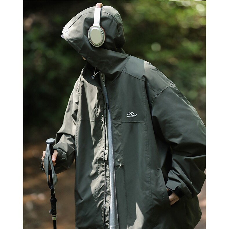 A676-P522024春秋薄款户外连帽夹克男士新款山系百搭冲锋衣外套,男装夹克,星座512-6