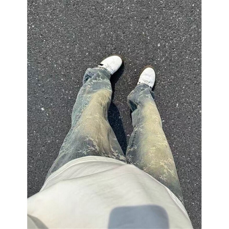 男士提花牛仔裤复古春秋冬季新款时尚男裤子修身直筒长裤NK24944,男装牛仔裤,星座1116A（原606A-3）