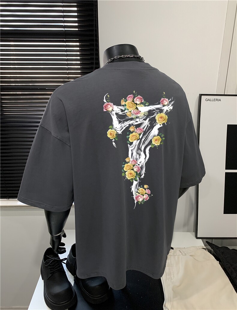XZ809A/MBN01/P20/控38重磅印花美式复古圆领T恤,男装T恤,星座809A(原222-1)