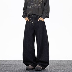 1506-1/KN90441/P59个性字母牛仔裤嘻哈i潮高街潮流痞帅长裤男女，男装牛仔裤，星座1506-1