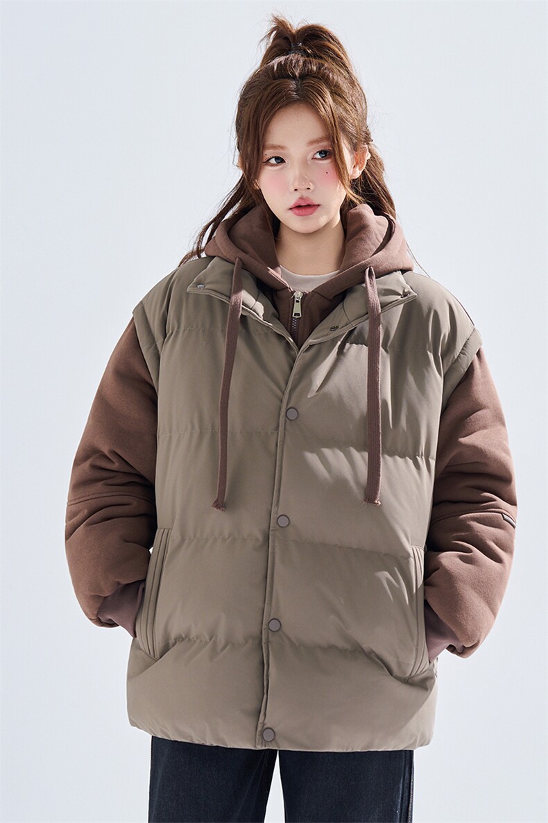 新款冬季羽绒棉服棉袄连帽假两件韩版宽松外套A436-2511-P85,男装棉衣,电商A436