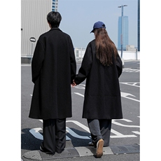 秋季长款呢大衣D5567-TP115168韩版情侣款港风高级感长外套男，女装短外套，电商A102