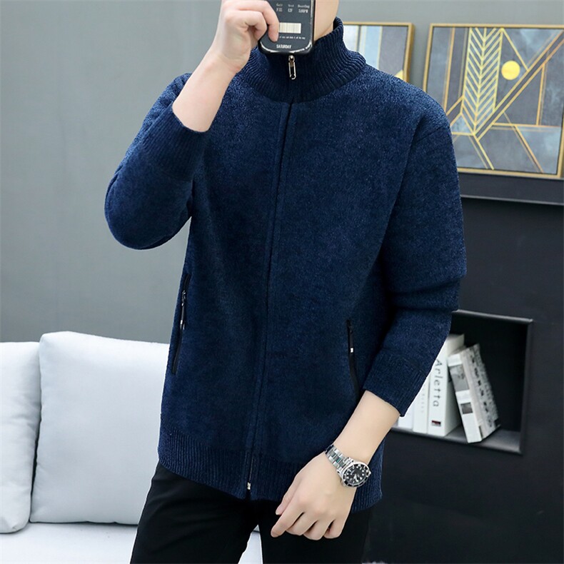 品质好秋冬季新款男士休闲立领毛衣外套百搭加绒夹克8871-P50元,男装针织衫/毛衣,星座1706