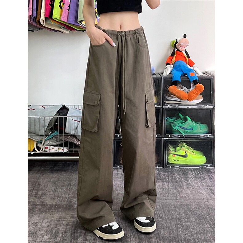 美式复古中腰多口袋工装裤女宽松直筒休闲裤XZ211-1-K2340-P60,男装工装外套,星座211-1