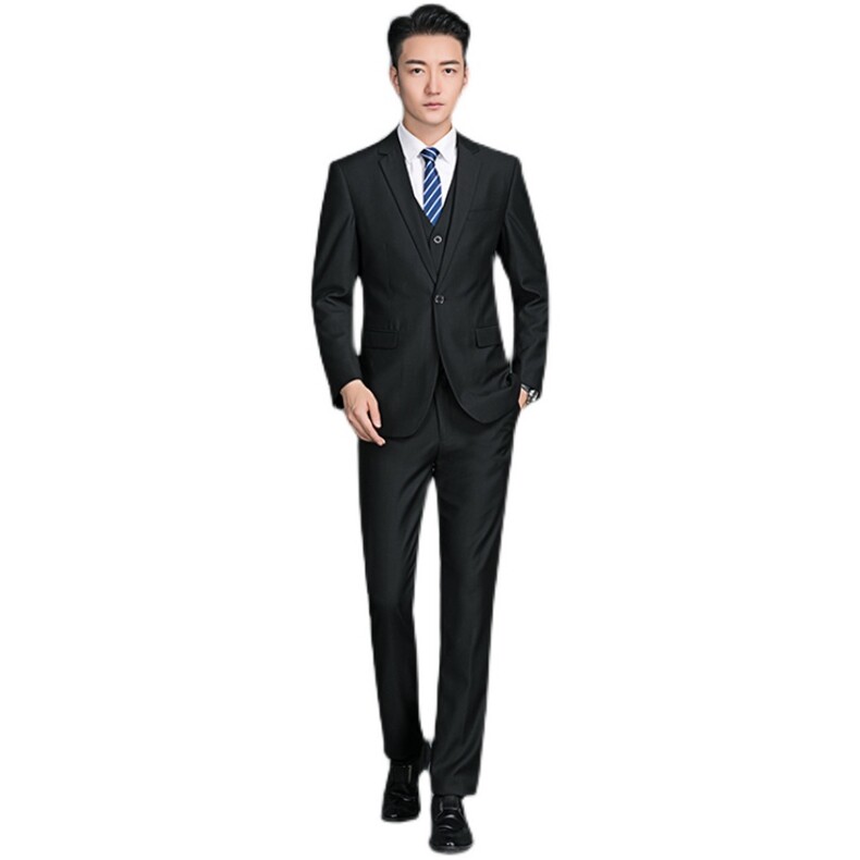 87881-3男士春季新款修身商务青年西装绅士三件套西服P220,男装西服套装,电商B360