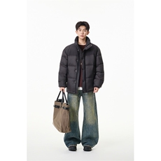 90%绒新标有报告立领撞色韩版宽松羽绒服外套Y988/P350现货，男装羽绒服，星座202