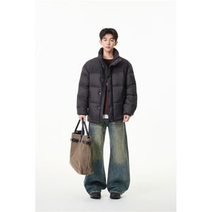 90%绒新标有报告立领撞色韩版宽松羽绒服外套Y988/P350现货图片