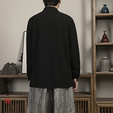 2025春夏新款风男装立领新中式男士衬衫X02P80，男装衬衫，钱塘802