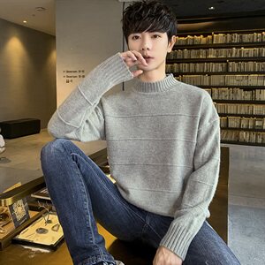 Tim-MY710男士半高领毛衣青年纯色冬季保暖打底线衫韩版潮牌图片