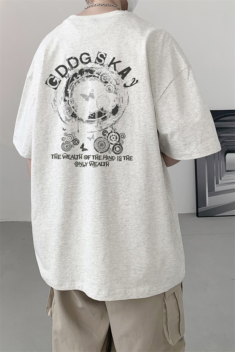 已注册/夏季内景纯棉中性大码宽松短袖T恤男圆领体恤衫DT9670/P25,男装T恤,电商B316