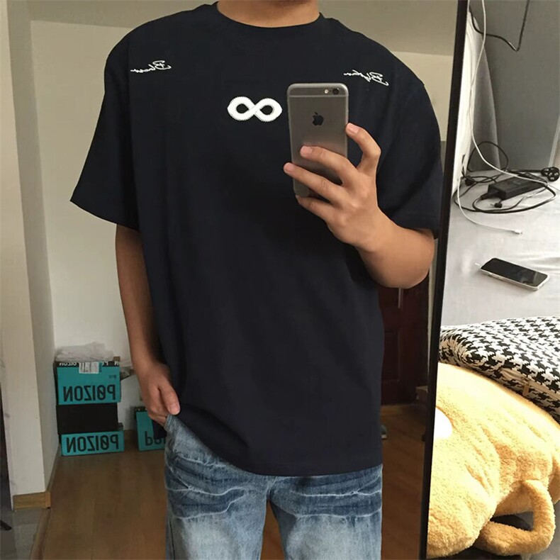 万针全刺绣解构设计260克重磅双纱纯棉高品质美式高街短袖T恤特35,男装T恤,电商A486