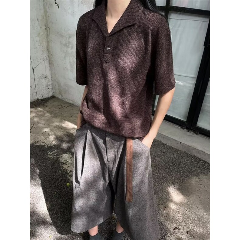 翻领短袖polo衫男潮牌夏季t恤韩版修身潮流2025新款百搭体恤上衣图片
