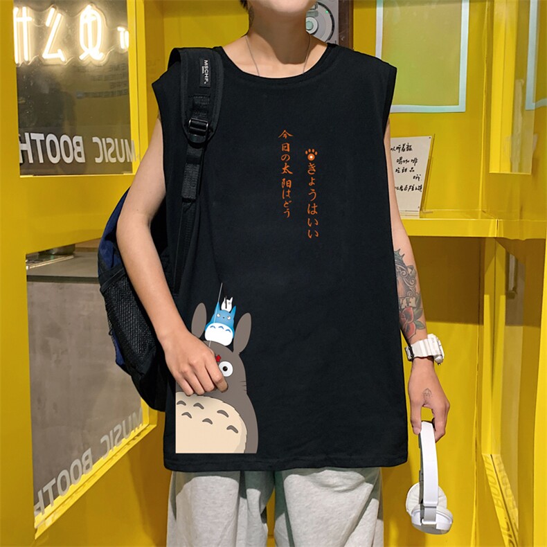 ！港风2023夏季无袖背心男加肥加大码宽松短袖T恤男BX278-P20,男装背心/马甲,电商B371