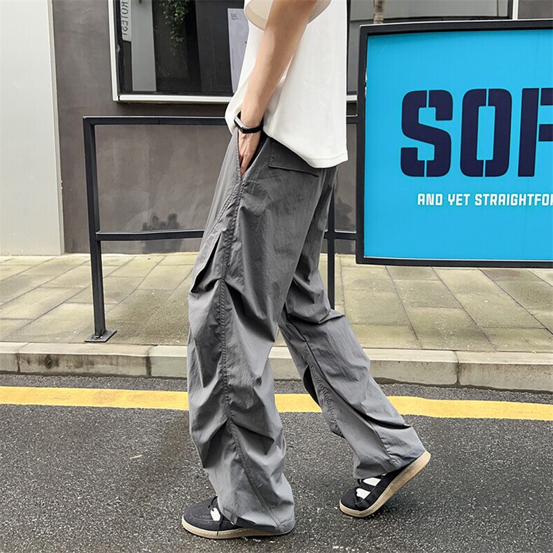速干工装裤男款夏季冰丝阔腿运动伞兵裤子宽松直筒休闲裤,男装工装外套,星座410-6（原星座1304-1）