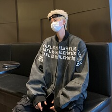 美式棒球服外套男春秋季潮牌痞帅高级感时尚潮流休闲宽松飞行夹克，男装夹克，星座410-6（原星座1304-1）