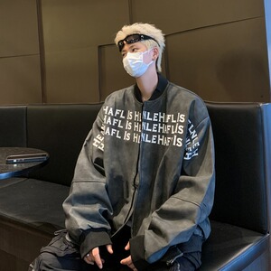 美式棒球服外套男春秋季潮牌痞帅高级感时尚潮流休闲宽松飞行夹克图片