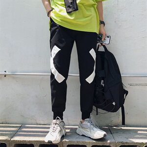 2021 春季新日系松紧腰个性男贴布工艺大码九分裤休闲裤K8110-P55图片
