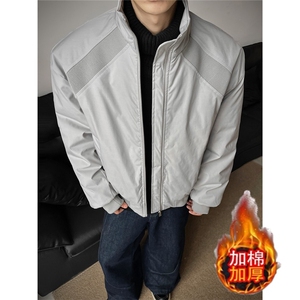 S880-P82美式新款拼接立领加厚保暖痞帅棒球服飞行夹克图片