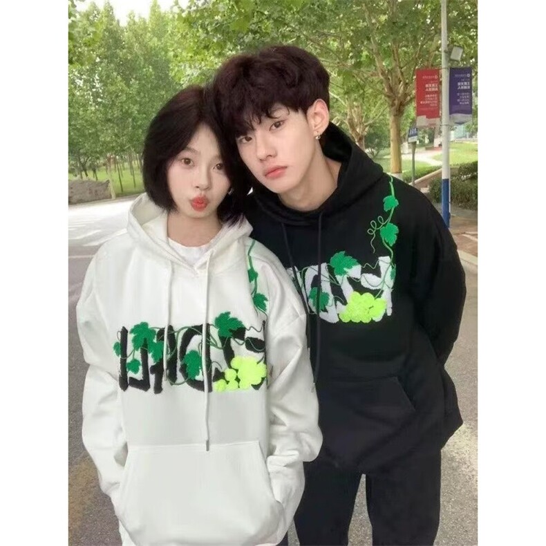 原创设计葡萄网球毛巾绣连帽卫衣美式街头宽松休闲男女,男装卫衣,四季星座505