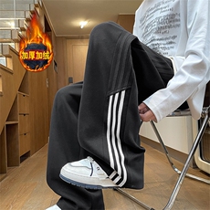 加绒休闲裤男秋冬新款港风宽松华棉复合奥利绒卫裤JR098-P55，男装休闲裤，星座214-3