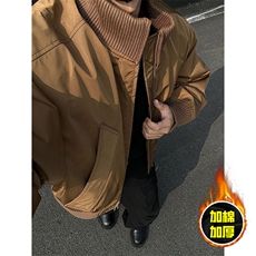 棉衣5W件现货冬季美拉德立领飞行夹克廓形高街棒球服加棉加厚外套，男装夹克，电商A486