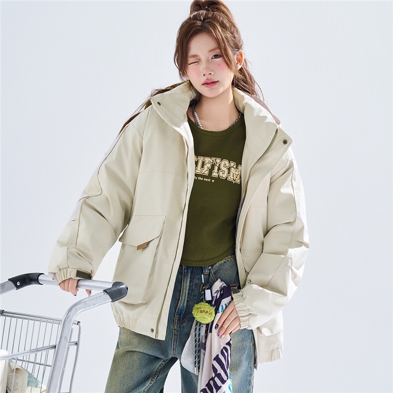 新款冬季大码羽绒棉服棉袄连帽工装韩版宽松外套A436-2533-P98,男装棉衣,电商A436
