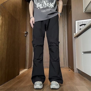 美式小众潮牌冲锋裤男士款春秋季休闲排扣工装裤高街裤子图片