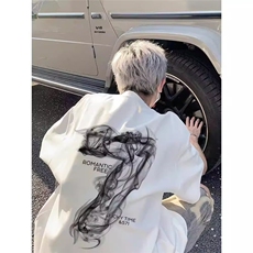 1506/QW5870/P25新款夏季美式高街潮牌上衣服宽松圆领半袖，男装T恤，星座1506