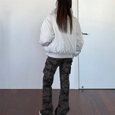 AHCN志存高远)美式解构弧形飞行棉服夹克boxy宽松保暖棉衣外套，男装夹克，星座506A