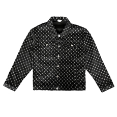 JK87加绒/P125控165冬季小伙潮流牛仔字母加厚夹克外套男黑首，男装夹克，星座305B