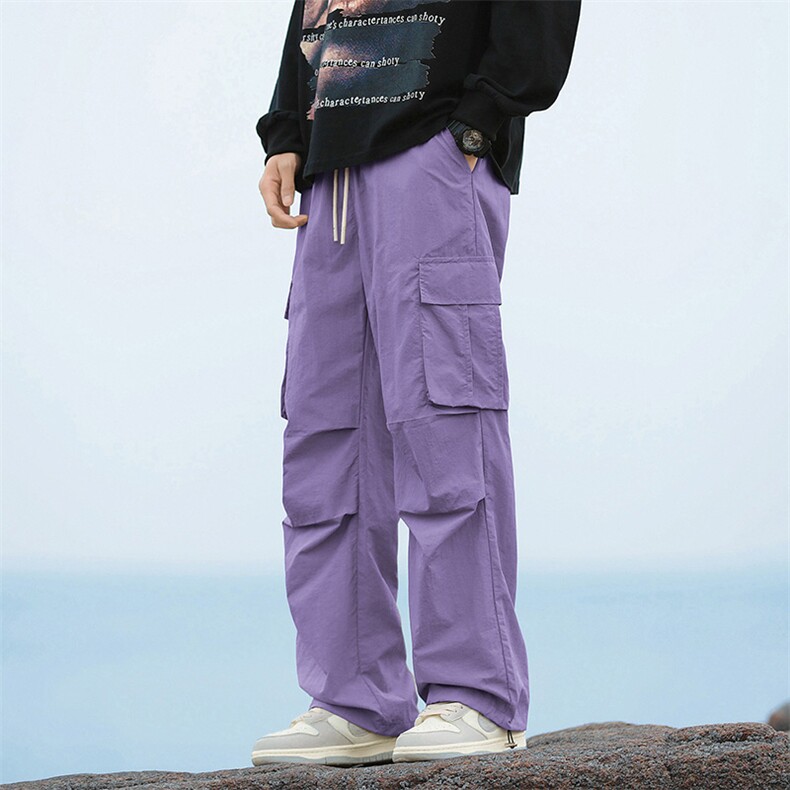 工装裤男春季宽松直筒美式休闲防水户外登山冲锋裤-2403-P40军绿,男装休闲裤,星座307-3(原516-1)