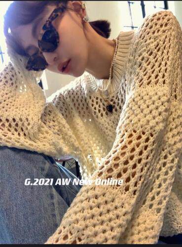 现货秋季新款镂空针织网罩超显瘦均码，其它，G