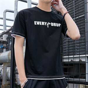 夏季短袖T恤男士宽松潮牌打底衫上衣服纯棉半截袖体恤insT604图片