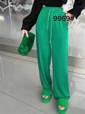 现货：时尚小方格大筒拖地阔腿裤，其它，金川古韵(4F)