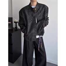 1506/Q25830/P65灰色皮衣外套男春秋美式复古机车骑行服飞行外套，男装皮衣，星座1506