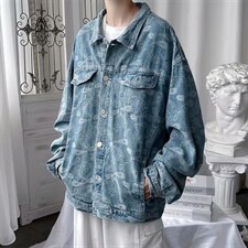 腰果花外套港风百搭ins宽松牛仔夹克秋季潮流工装上衣W1223-P56，男装夹克，星座512-4
