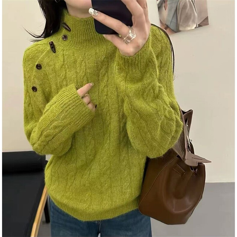 毛衣女冬季加厚外穿内搭套头圆领短款小个子时尚针织衫打底衫上衣,针织衫/毛衣,暖姿羊绒