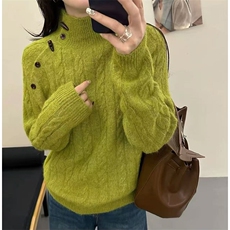 毛衣女冬季加厚外穿内搭套头圆领短款小个子时尚针织衫打底衫上衣，女装针织衫/毛衣，暖姿羊绒