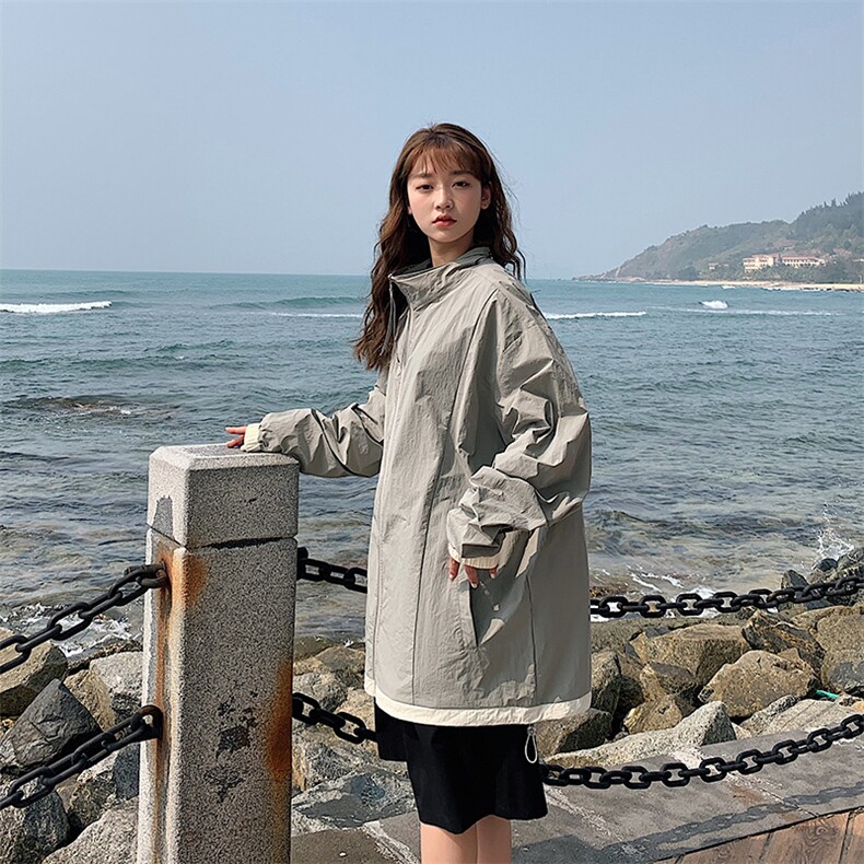 F702P50防晒指数50+薄款宽松大码港风情侣防晒衣夹克皮肤衣，男装防晒衣，星座1204-3